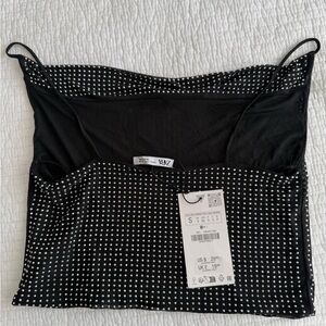 Zara Black Silver Studded Cami Top